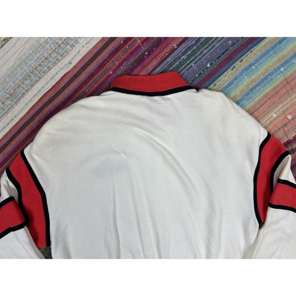 New St John Sport Luxury Track Suit Set Sweatpants Sweatshirt Jacket White Red M - Picture 6 of 16